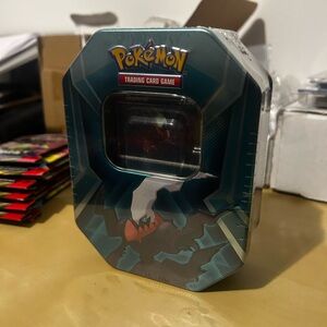 Pokemon Darkrai Teal Blue Tin with 3 booster pack within